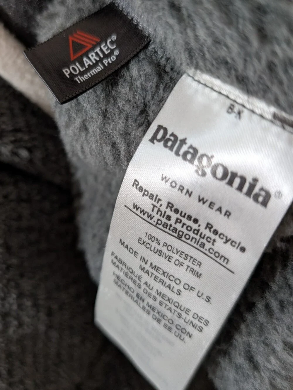 Patagonia Women's Gray Re-Tool Fleece Pullover 1/4 Snap Button Outdoors Camping
